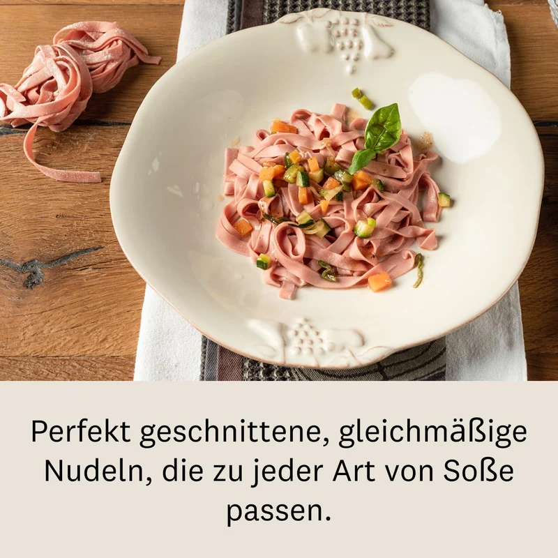 Marcato – Atlas+ Nudelmaschine für frische Pasta aus eloxiertem Aluminium mit 4 Formen | Lasagne, Fe