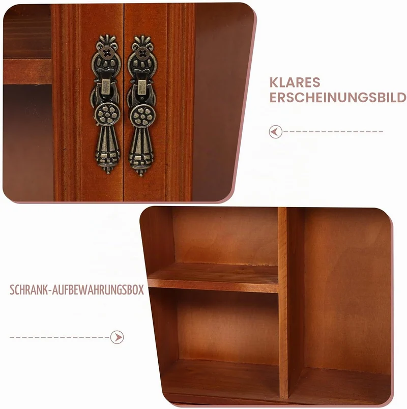 LIFKOME Vintage Holz Wandschrank Mit Doppeltüren Mini Aufbewahrungsschrank Für Küche Und Badezimmer