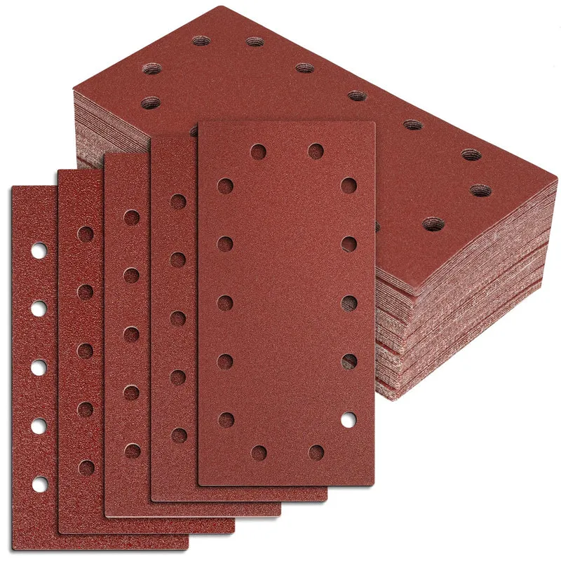 BIGP Schleifpapier Set 50 Stück (230x115 mm) - Klett-Schleifblätter für Schwingschleifer mit 14-Loch