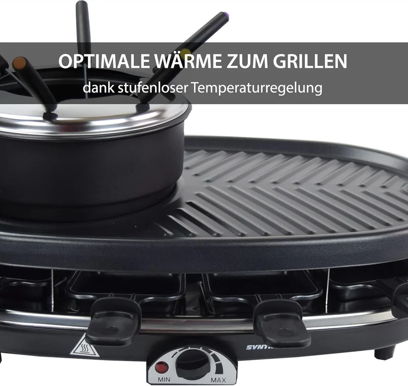 Syntrox Germany RAC-1500W-Appenzell Raclette-Fondue-Grill Syntrox Rundum Genuss Set mit viel Zubehör