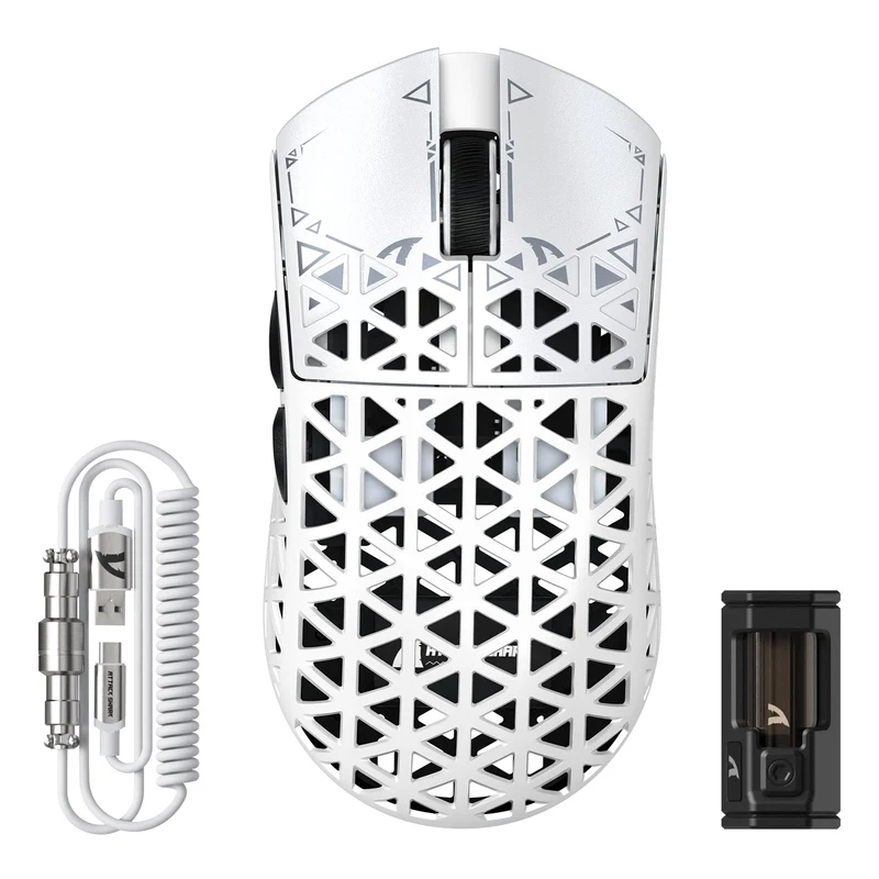 ATTACK SHARK R5 Ultra Carbonfaser Gaming-Maus, 39g Superlight, 8000Hz Kabellose Mouse, 42000 DPI, PA