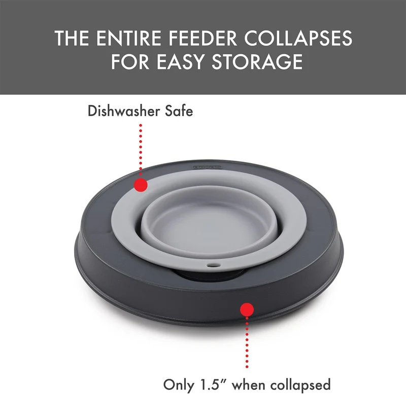 Dexas Pets Futternapf, erhöht, gross, 4 Tassen, Hellgrau Large/4 Cup Capacity Hellgrau, Large/4 Cup