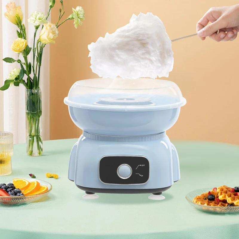 Zuckerwattemaschine für zuhause, mit zehn Bambusspiesschen und einem Löffel, Höhe 23 cm, 500W Zucker