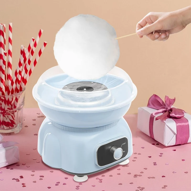 Zuckerwattemaschine für zuhause, mit zehn Bambusspiesschen und einem Löffel, Höhe 23 cm, 500W Zucker