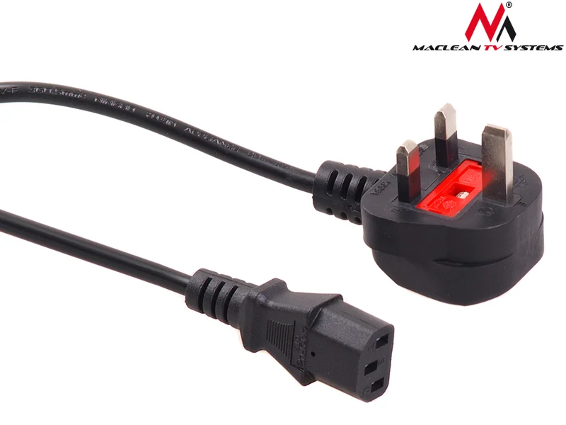 Maclean MCTV-807 3M Connector Power Cable GB UK Plug