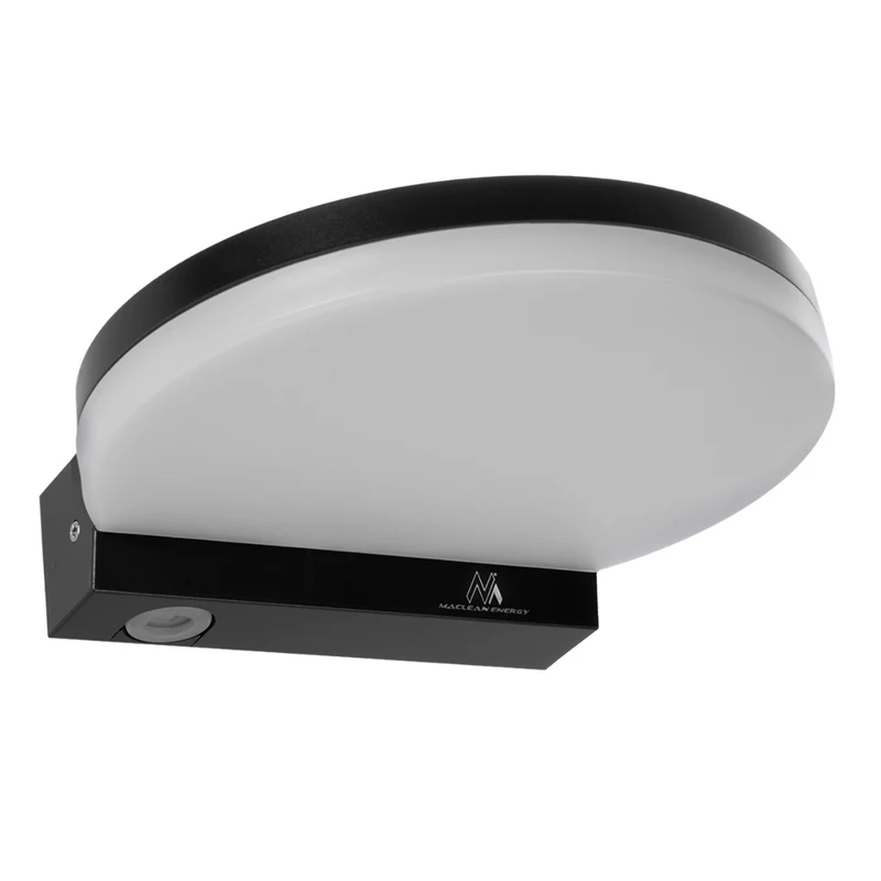 Maclean MCE346 B Wall LED Lamp 15W 1300lm Neutral White 4000K IP65 Round Indoor Outdoor Waterproof Black