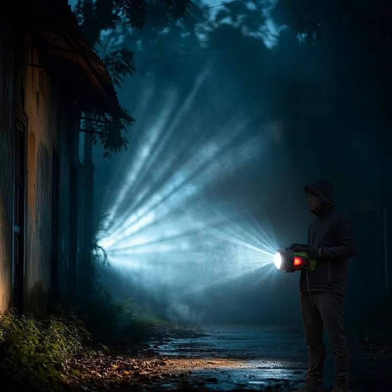Maclean MCE345 3in1 Rechargeable LED Flashlight Search Light Hand Held Powerbank Function 3 Modes 5W XM-L-T6 Cold White 6500K 3.7V 3x18650 4500mAh