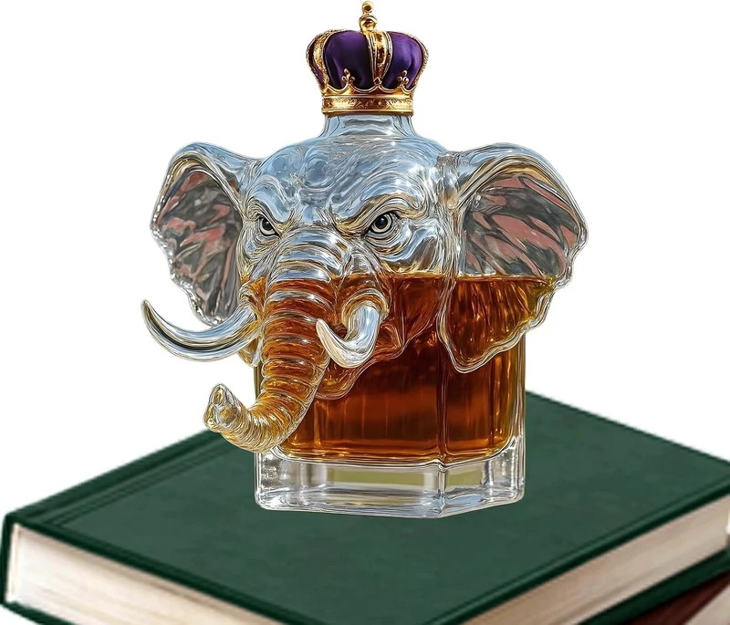 Tier Whiskyflaschen | Lustiges Tier Elefant Glas Whisky Flasche | Hochtransparenter Getränkebehälter