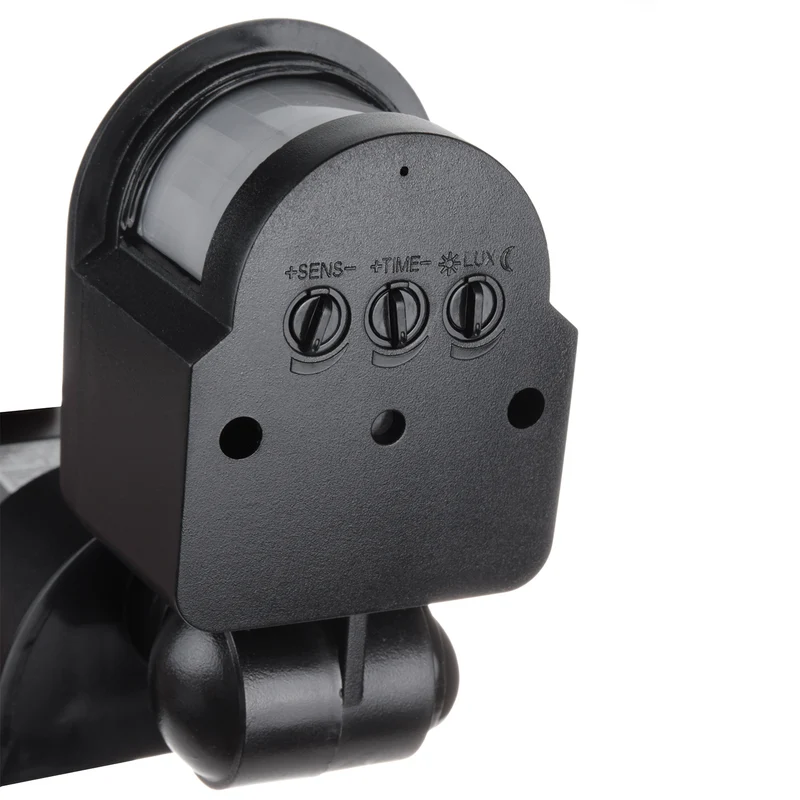 Maclean wall-mounted motion and dusk sensor, 180°, max. 1200W, black and white, MCE25