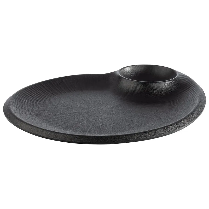 Teller Nero mit Dipschälchen