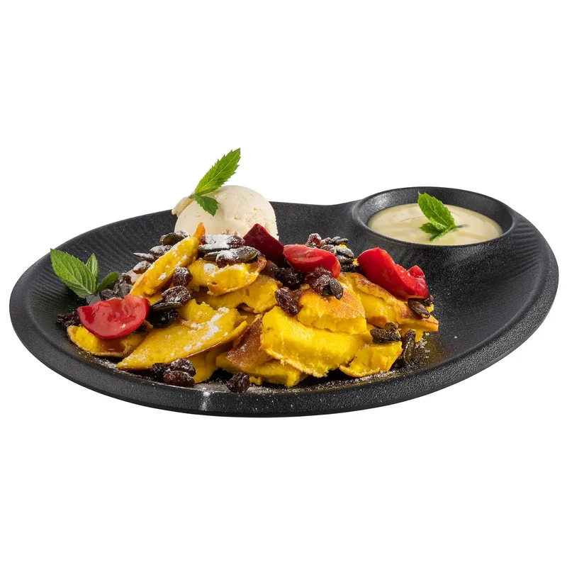 Teller Nero mit Dipschälchen
