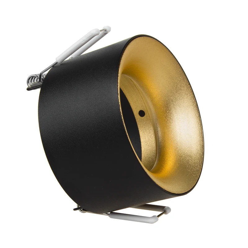 Maclean MCE457 Flush Mount / Tube Spot Round Aluminum, GU5.3, 70x40mm, black / gold, B/G