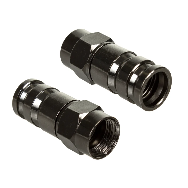 Maclean MCTV-916 Professional Black Nickel RG-6 Compression F Connector
