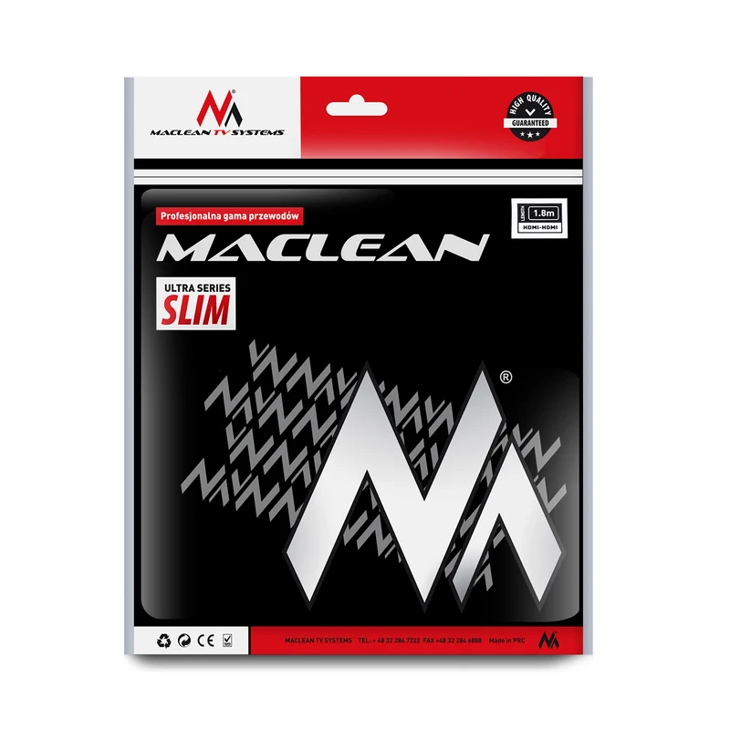 Maclean MCTV-524 Cable HDMI Type A Round High Speed Transmission LCD LED Screen 1.8m 1.4v