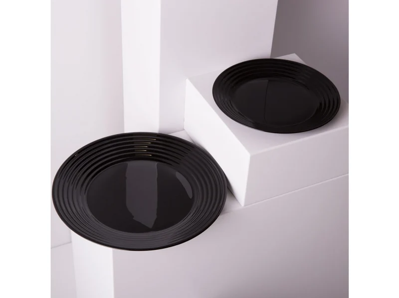 Luminarc Harena Black Round Dessert Plate 19cm Tempered Glass