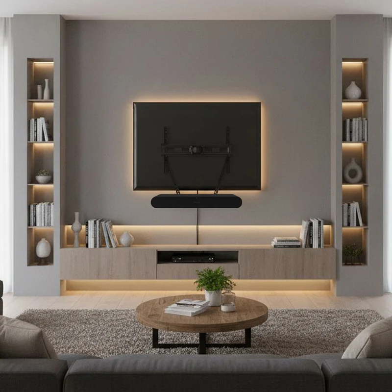 Maclean MC-975 TV VESA Mount Holder for Sonos Ray Soundbar Speaker Holder Bracket 2kg Powder Coating Sturdy