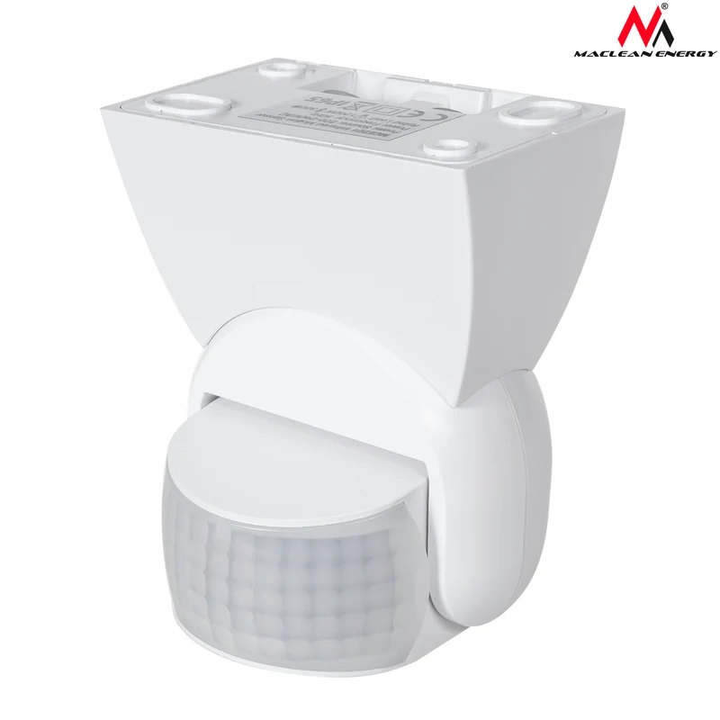 Infrared Motion Detector PIR Modern Range 12m Color White IP65 Maclean Energy MCE201W