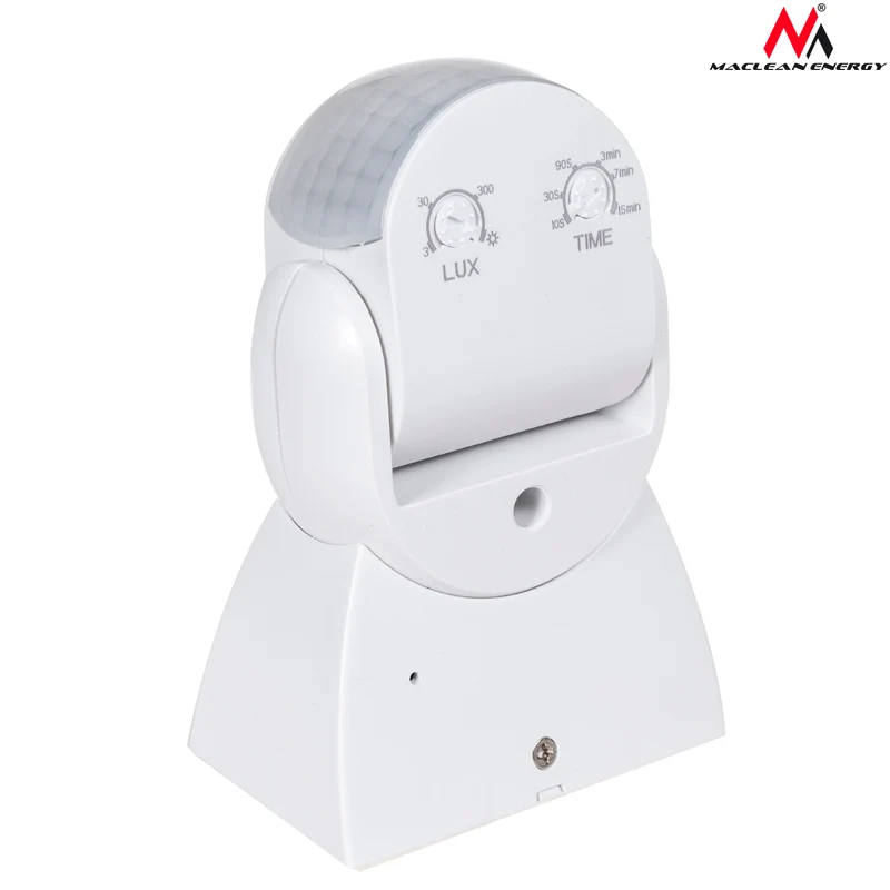 Infrared Motion Detector PIR Modern Range 12m Color White IP65 Maclean Energy MCE201W