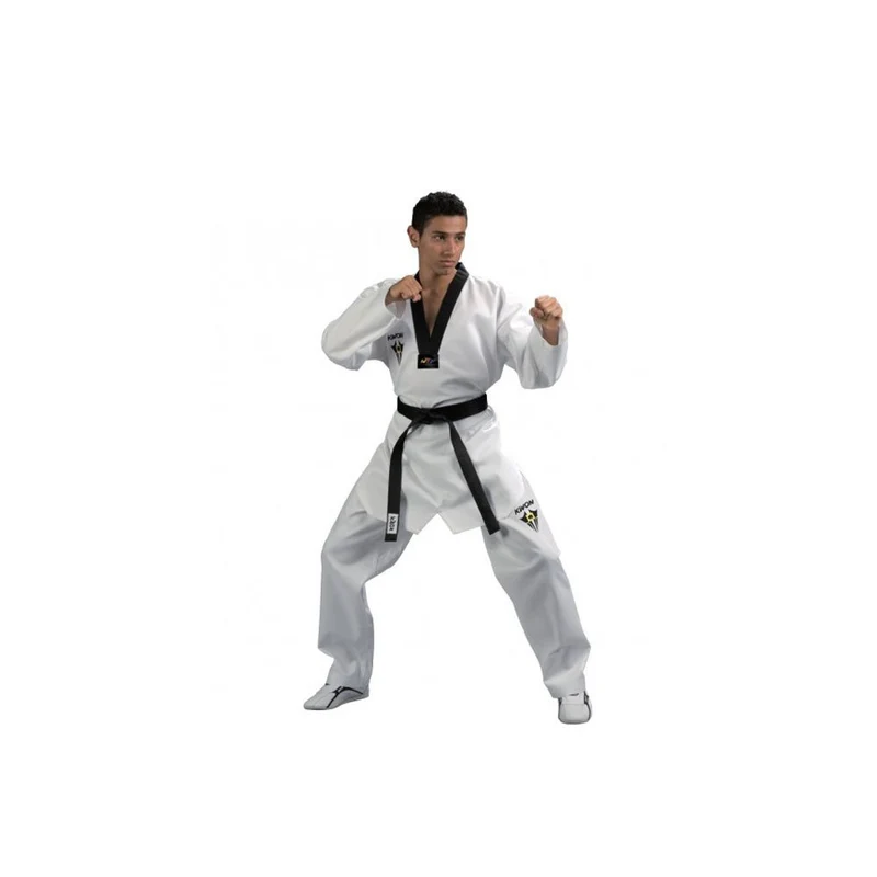 Kwon TKD-Anzug Star Fighter mit schwarzem Revers 160 Schwarz, 160 Schwarz