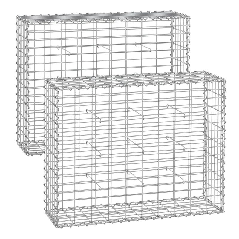 SONGMICS Gabionenkörbe, Metall-Steinkörbe mit 5 x 10 cm Maschenweite für Mauersteine, verzinkt, Stei