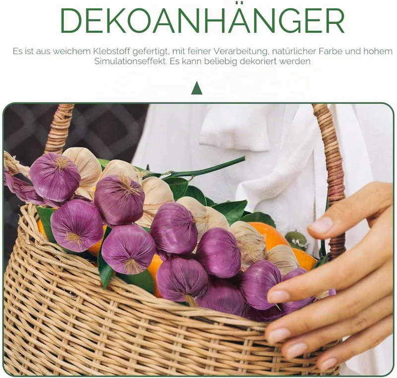 FOMIYES 2 Stücke Künstliche Knoblauch String Lebensechte Gef?lschte Knoblauch H?ngen Girlande Dekora