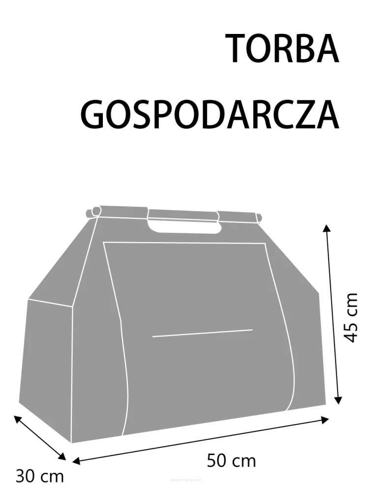 Rectangular firewood bag with a carrying handle, design: Cube