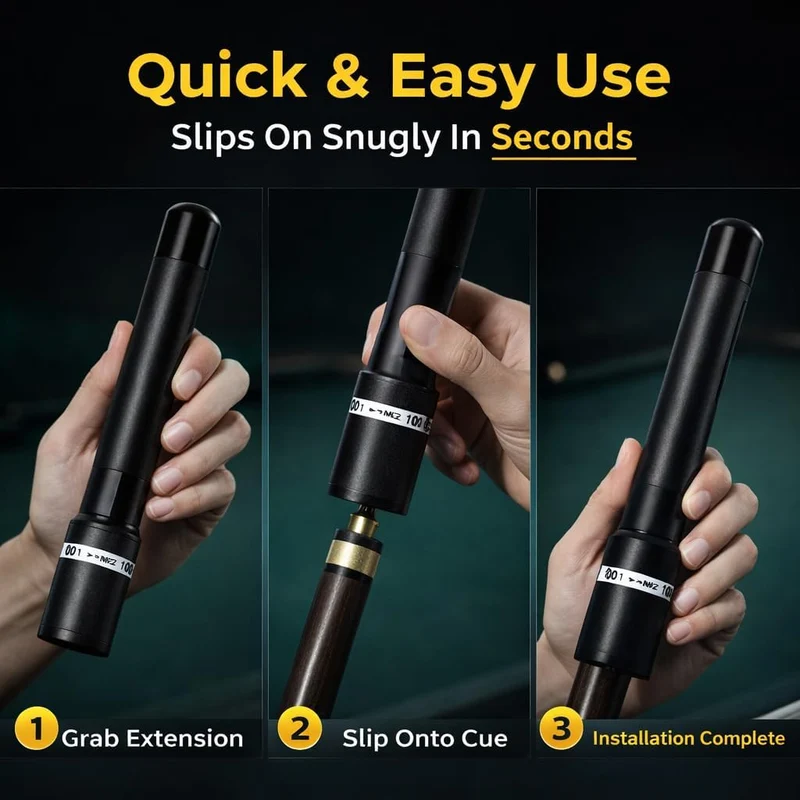 Billard Pool Queue Verlängerung, Pool Queue Stick Extender 9 Kugeln Billard Queue Butt End Extender