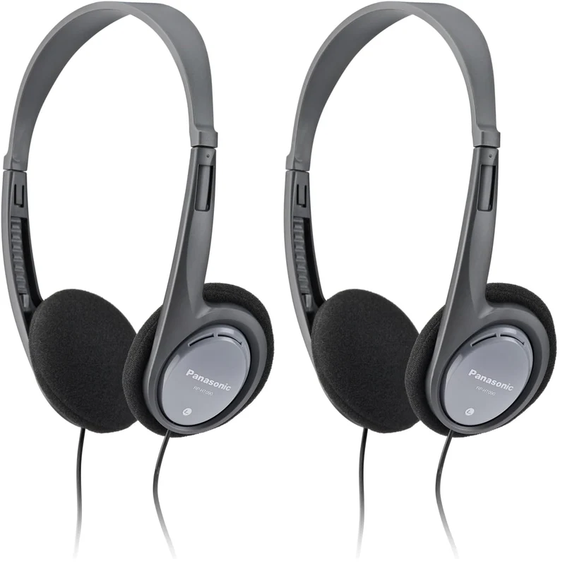 Panasonic RP-HT090 Kabelgebundene Stereo-Kopfhörer, Leicht für hervorragenden Komfort, 5 m Kabel für
