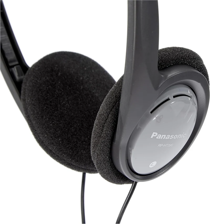 Panasonic RP-HT090 Kabelgebundene Stereo-Kopfhörer, Leicht für hervorragenden Komfort, 5 m Kabel für