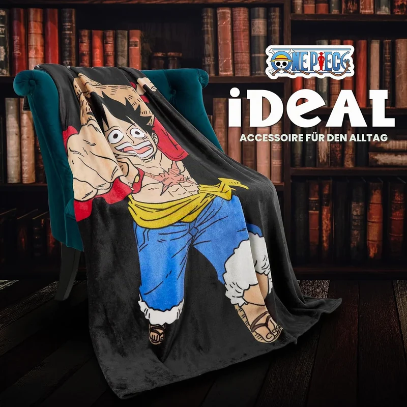One Piece Decke Fleece Kuscheldecke Flauschig für Männer, Teenager Merch Anime Geschenke
