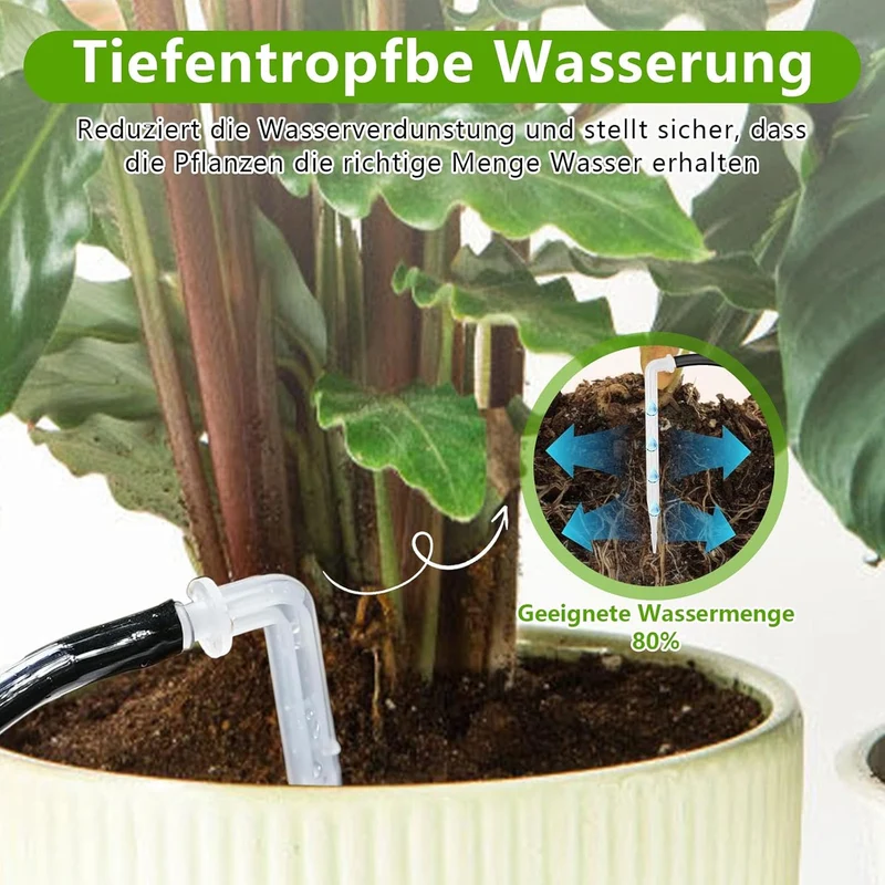 Automatische Bewässerung, Bewässerungssystem für 15 Topfpflanzen, Zeitgesteuertes Bewässerungssystem
