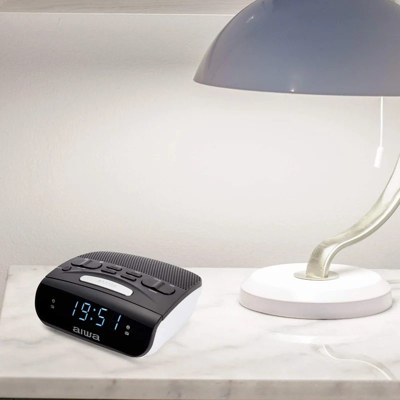 RADIO RELOJ DESPERTADOR AIWA CR-15BK DOBLE FM Alarm