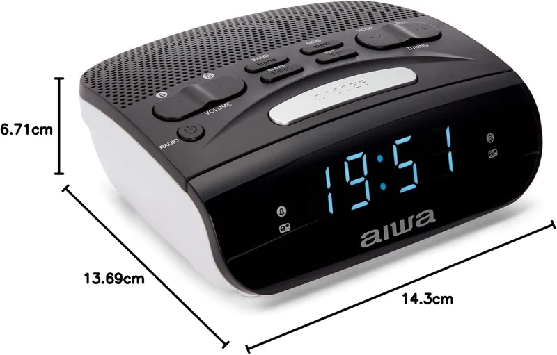 RADIO RELOJ DESPERTADOR AIWA CR-15BK DOBLE FM Alarm