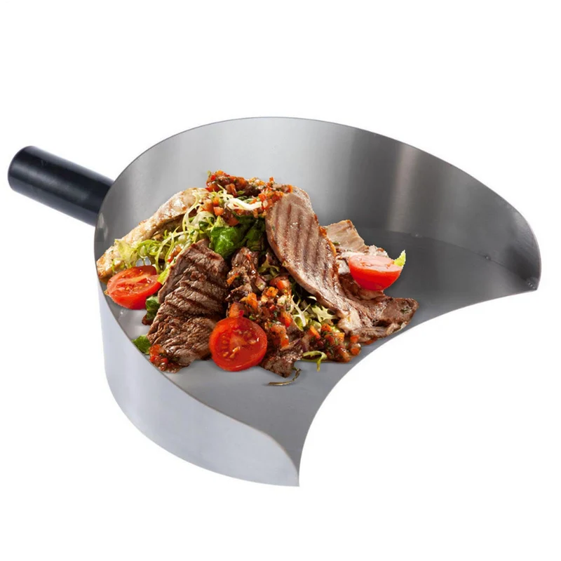 Grillschaufel Rotisserie Fleischfänger Pfannes Aus Edelstahl Fleisch Auffangpfanne Für Drehspiess, S