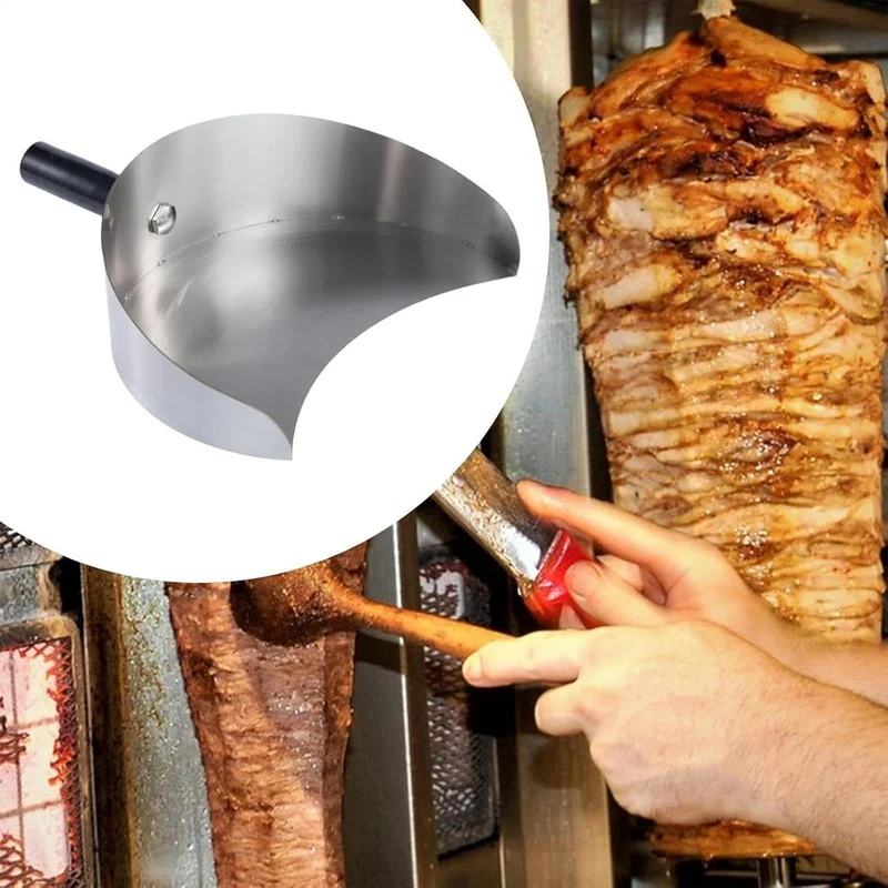 Grillschaufel Rotisserie Fleischfänger Pfannes Aus Edelstahl Fleisch Auffangpfanne Für Drehspiess, S