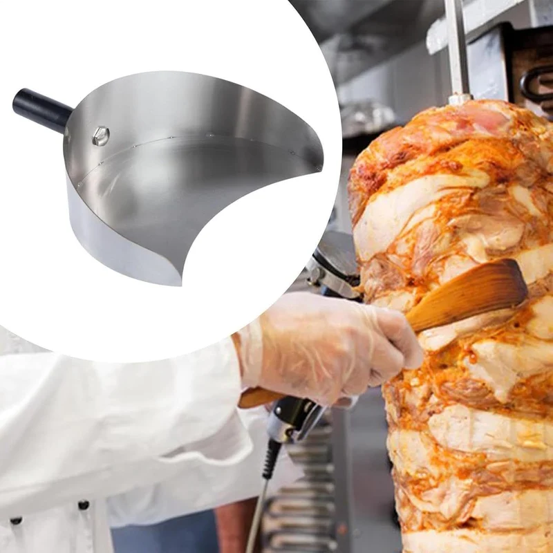 Grillschaufel Rotisserie Fleischfänger Pfannes Aus Edelstahl Fleisch Auffangpfanne Für Drehspiess, S