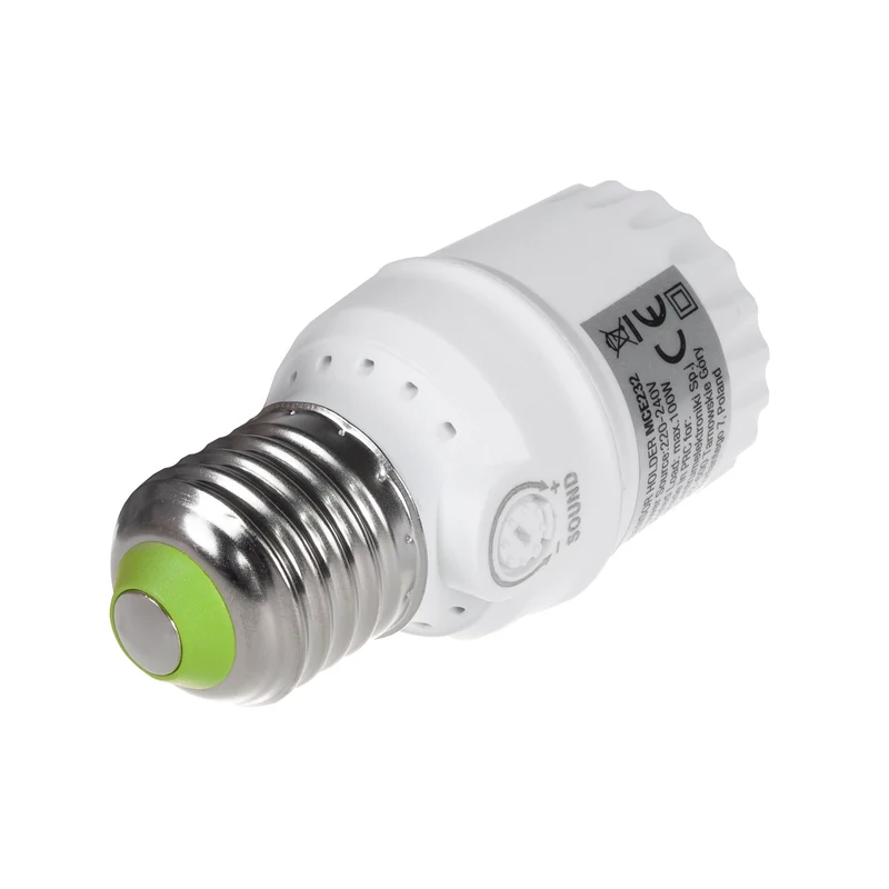 Maclean sound sensor bulb holder, E27 with sound sensor, max 100W, range 30dB - 90dB, MCE232