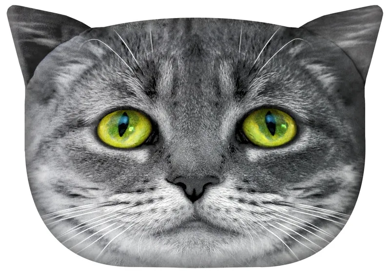 Bertoni decorative pillow Cat Lolek 30x45 cm, velour, cat print, anti-allergenic insert