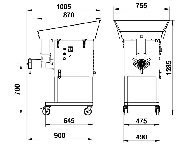 Fleischwolf C/E800 1500 kg/h Lux Line