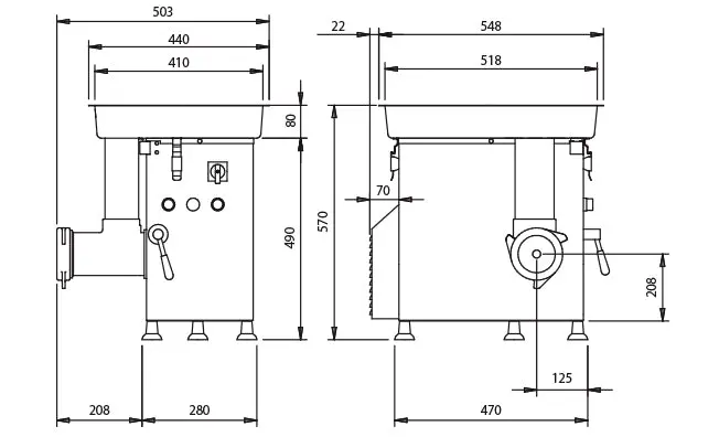 Fleischwolf C/E680N 750 kg/h Premium Line