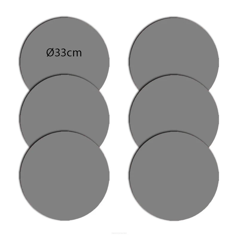 Bertoni Table Mat Set, Placemats, Under Plate Mats, 6 Pieces, Round, 33 cm, Kempas