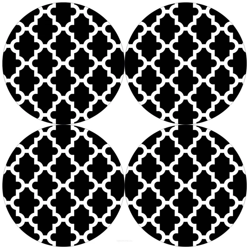 Bertoni Round Table Mat Set, 4 Pieces, 33 cm, Stylish and Durable,Morocco Night