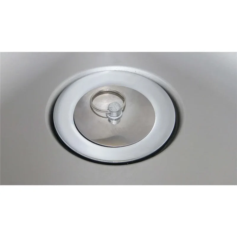 Spültisch aus Edelstahl Becken Rechts Tiefe 60