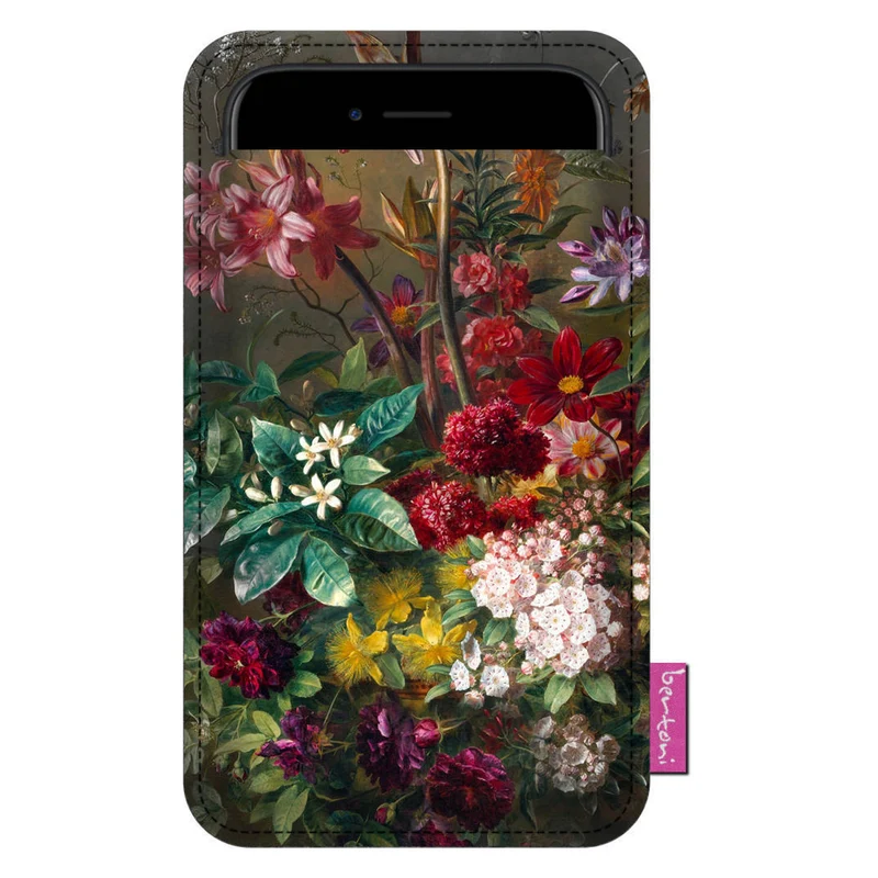 Bertoni Smartphone Felt Case Slide Pouch Protective 105x195 mm Decorative Pattern Bouquet Flowers