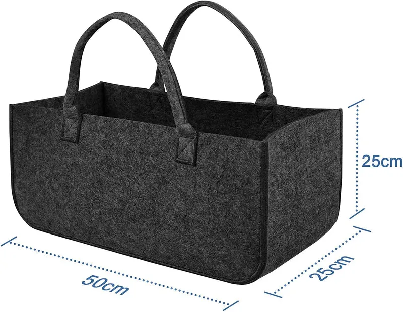 4 Stück Filztaschen Kaminholztasche Filz, Faltbar Kaminholzkorb Filztasche Shopper für Holz Zeitunge