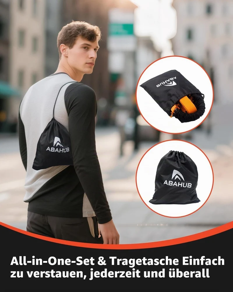 Abahub Trizeps Band Set mit Türanker Verstellbar Tricep Pull Down Fitnessband für Zuhause, Armtraini