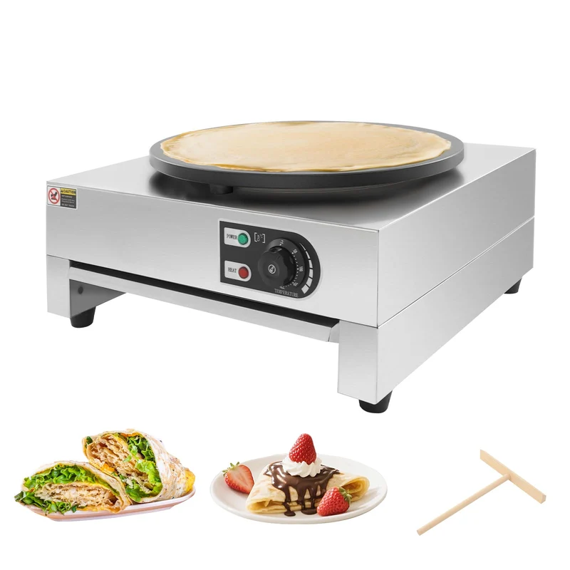 3kW Elektro Crepes Maker, einstellbare Temperatur 50-300 °C, 40 cm Durchmesser, mit Antihaftbeschich