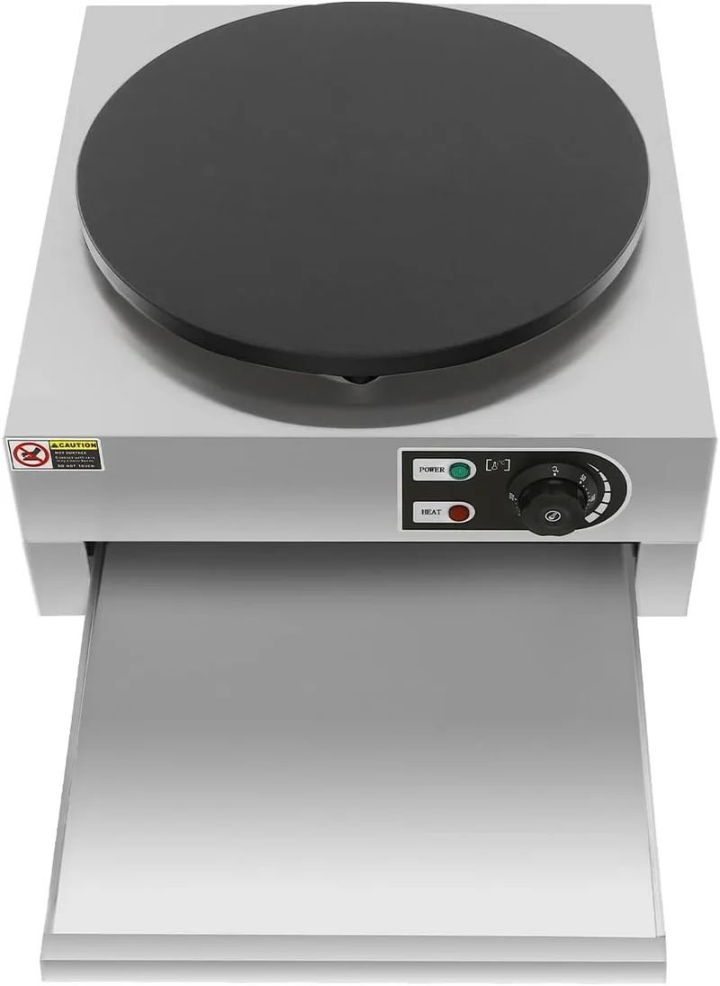 3kW Elektro Crepes Maker, einstellbare Temperatur 50-300 °C, 40 cm Durchmesser, mit Antihaftbeschich