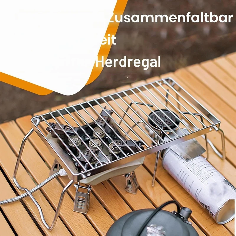 HERCHR Grosser Zusammenklappbarer Lagerfeuergrill, Edelstahlrost, Tragbarer Lagerfeuergrill Tragbare