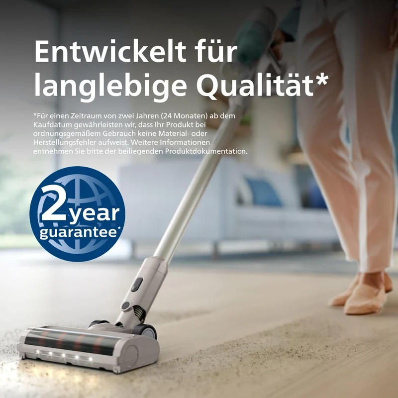Philips Akku-Staubsauger 2000 Serie. Starke Saugkraft auf Hartböden, 40min Laufzeit, LED-Düse, austa